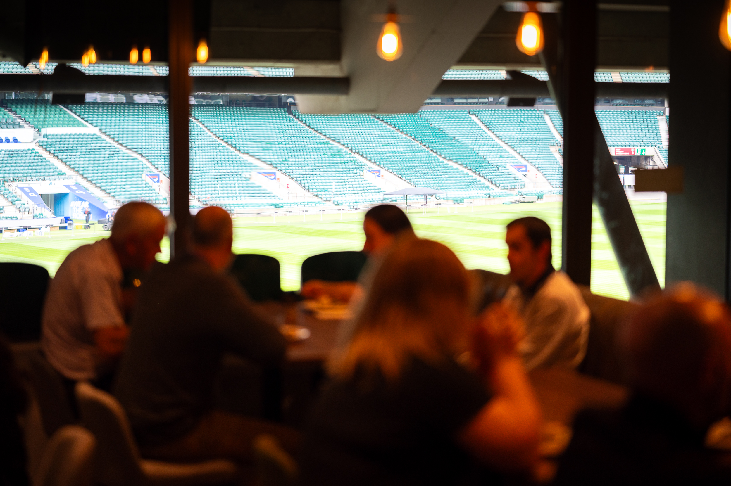 A group of people sitting at a table