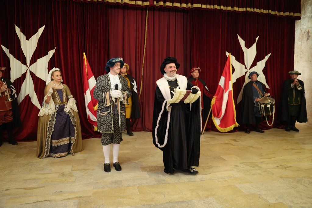 A group of people in medieval costumes.