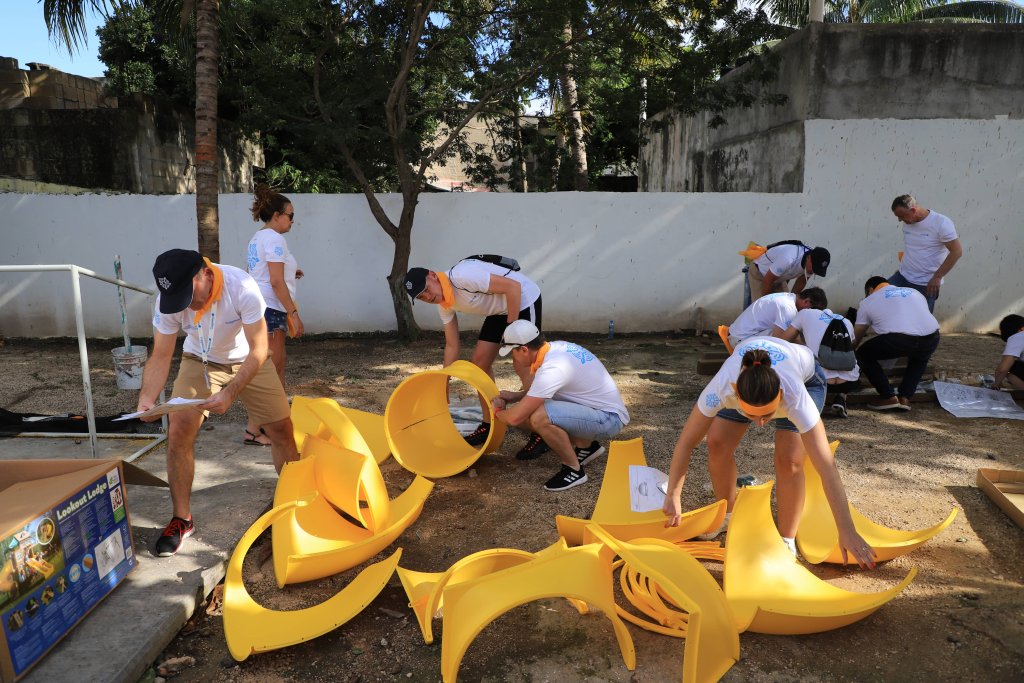 A group of people working on a project.